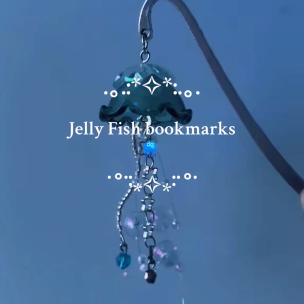 Handmade glass jellyfish book marks :3
